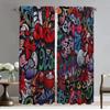 Modern Living Room Curtains 2 Pieces Hip-hop Graffiti Blackout Curtain Home Interior Curtains for Camera Shades Partition Child