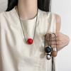 Black Color Geometric Ball Pendant Necklace Metal Round Ball Pendant  Jewelry Accessories