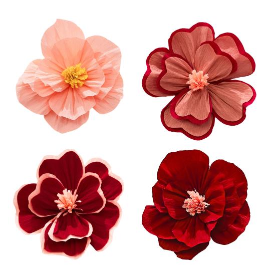 3Pcs Artificial Flower Three-Dimensional Design Festival Atmosphere Warm Joyful Colors Decorative Paper Flowers Home Party Office Gift Background Wall