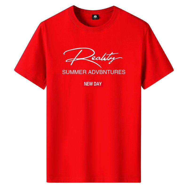 S-6XL 5 Colors Men's Fashion T-shirt Short Sleeves Casual Tee Loose Pullover Shirt