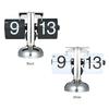 Small Scale Table Clock Retro Flip Over Clock Stainless Steel Flip Internal Gear Operated Quartz