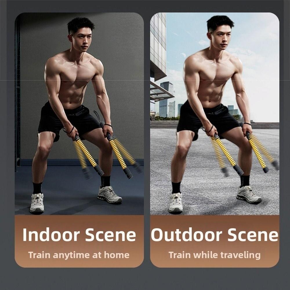 2 Pcs Non-Slip Handle Cordless Battle Rope Power Training Rod Full Body Workout