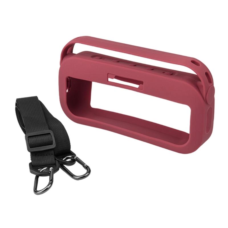 Soft Silicone Case for Bluetooth-compatible Speaker Travel Carry Protective with Shoulder Strap Protective Skin