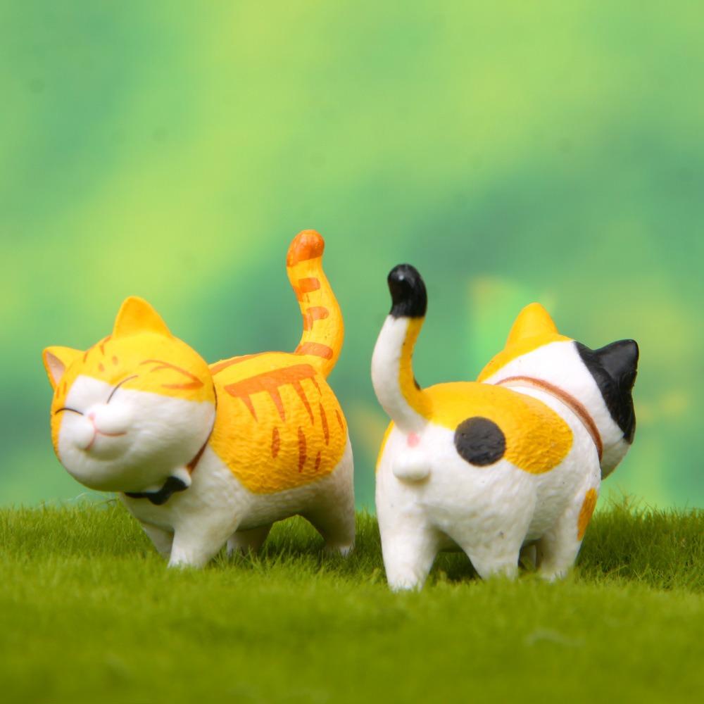 Niedliche Katze Serie Ornamente zur Heimdekoration Mini Lustige Tier Handwerk Figur Landschaft Miniatur Garten Topf Fee Dekor KTY