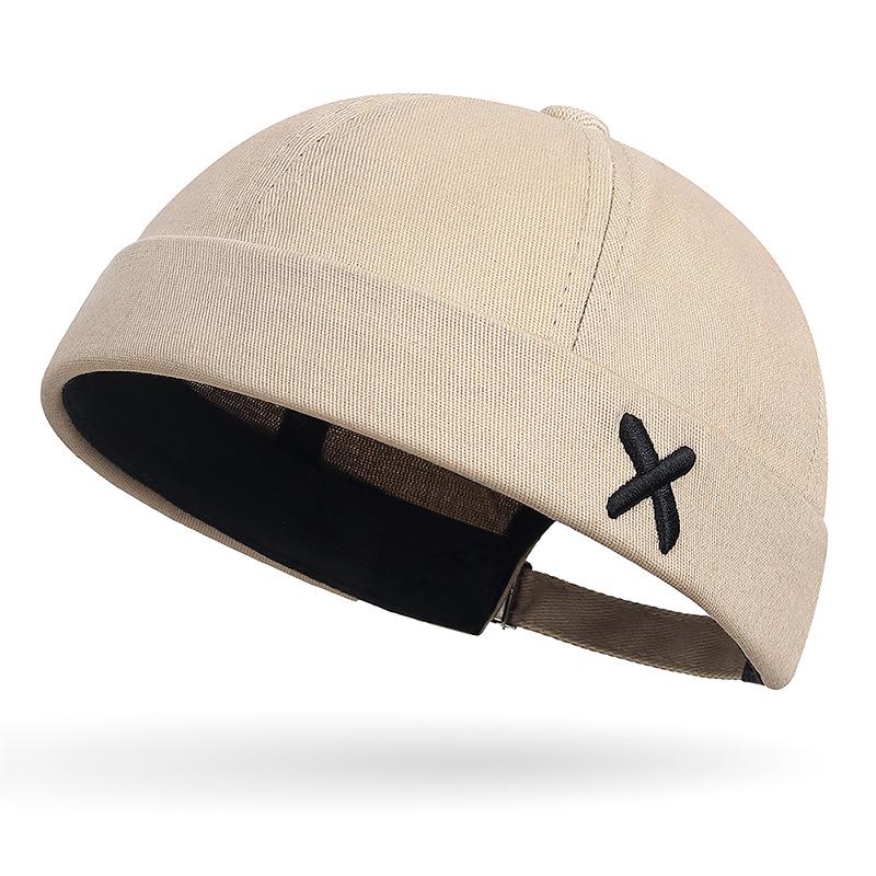 Zhen Yueqi Versatile Embroidered Brimless Cap - Korean Style Unisex Hip Hop Tang Hat