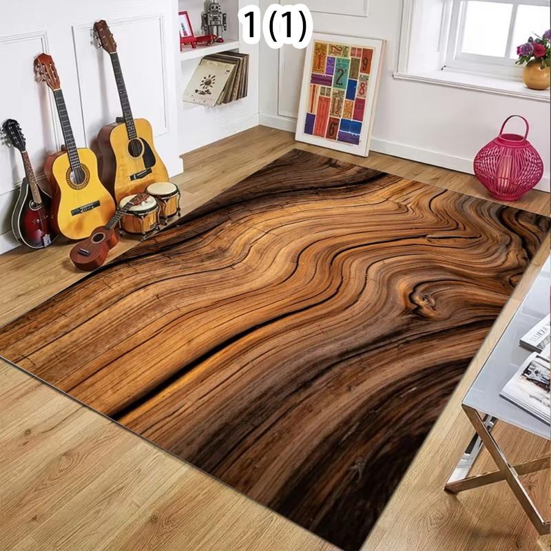 Retro Wood Grain 2D Printed Rug Non-Slip Mat Indoor Bathroom Door Mat Easy To Clean Non Slip Washable Floormat Carpet Minimalist