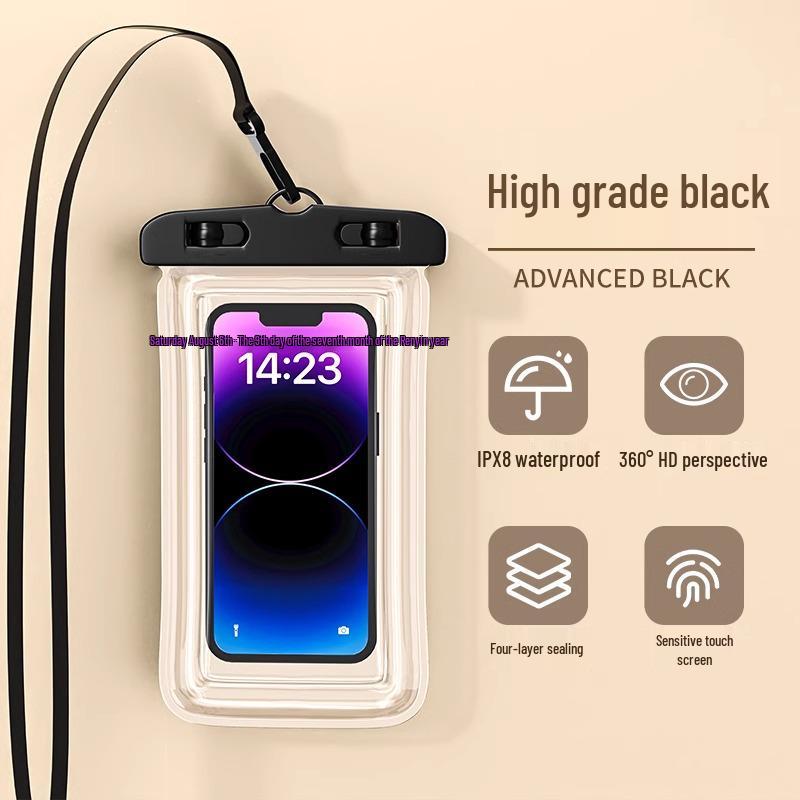 Waterproof Touch-Screen Phone Pouch with Neck Strap for Rafting, Swimming, and Rain - Allows Picture-Taking