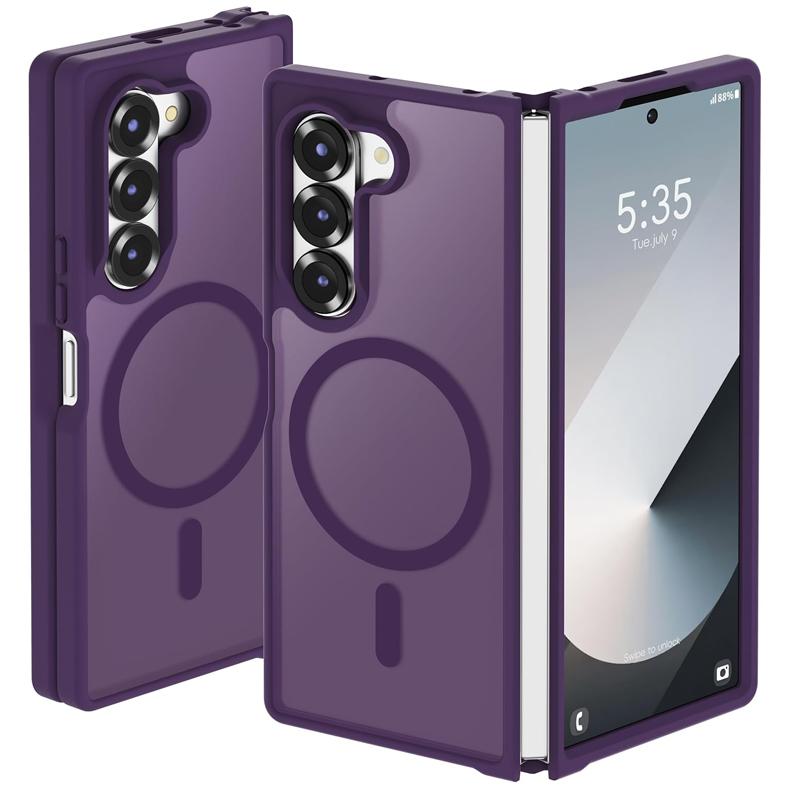 Factory Price Translucent Shock Absorbing Magnetic Shockproof Armor Flip Phone Back Cover for Galaxy Z Fold 7 5G 6 8 Wide