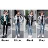 Veste d'hiver en duvet de coton brillant pour femme, courte, ample, épaisse, petite veste en coton