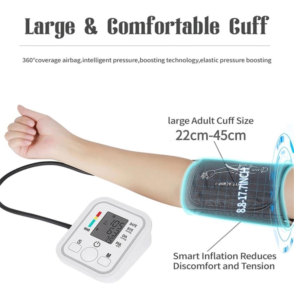 Digital Wrist Blood Pressure Monitor USb Rechargeable Voice Heart Rate BP Cuff Portable LCD Automatic Pulse Gauge Meter Home Sphygmomanometer