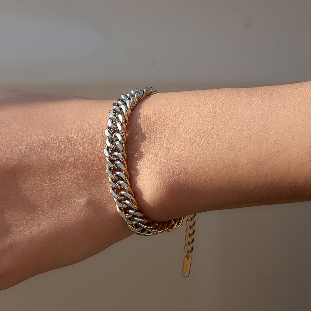 Yori Fashion Exquisite Basic Cuban Chain Bracelet for Women Rust Proof Personalized Charm Wrist Jewellery New Gift