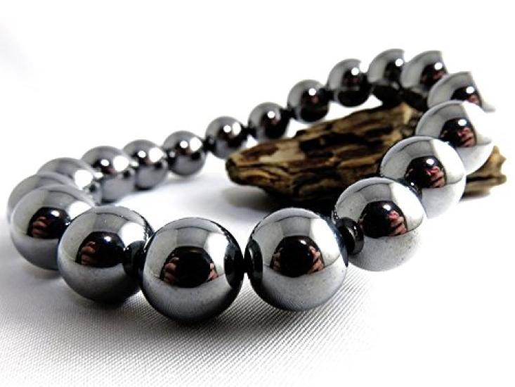 Terahertz Steen Armband 10mm Hoge Zuiverheid Authenticiteit Gegarandeerd Krachtsteen Verre Infrarood Gezond Binnendiameter 15cm [GOUDEN STEEN] Ongeveer