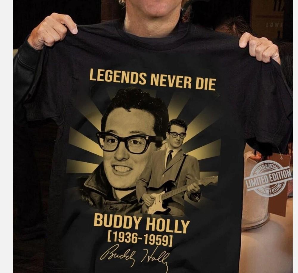 Buddy Holly Legends Never Die T-shirt Black Unisex All Sizes S-5Xl Unisex T-Shirt