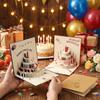 Cake Shape 3D Pop Up Birthday Card Folding Happy Birthday Card Message Cards Festival Blessing