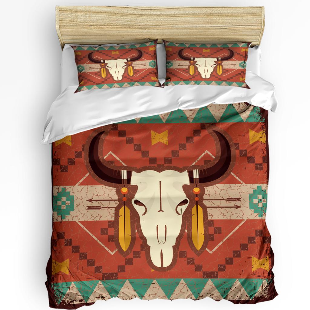 Traumfänger Graue Feder Retro Kunst 3-teiliges Bettwäscheset für Schlafzimmer Doppelbett Heimtextil Bettbezug Steppdeckenbezug Kissenbezug