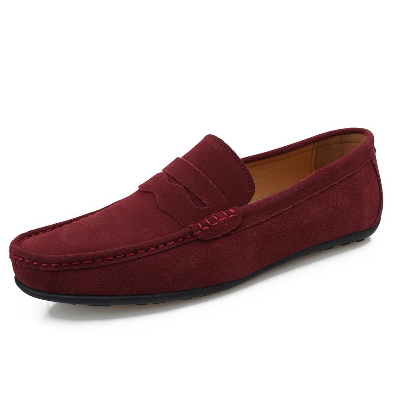 Suede Men'S Loafers Super Soft Moccasins Shoes For Men Plus Size 38-47 Slip On Men Flats Casual Footwear 5 Colors
