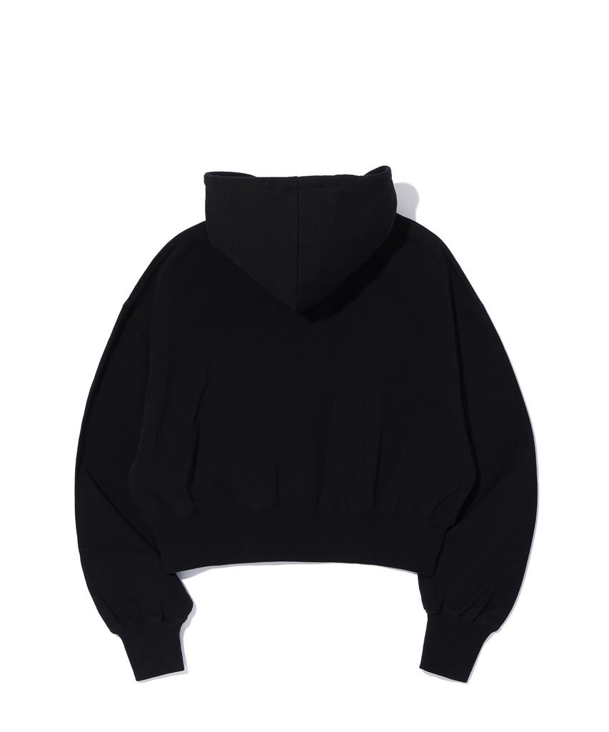 Critic Crop Wormhole Logo Hoodie Zip-Up Black