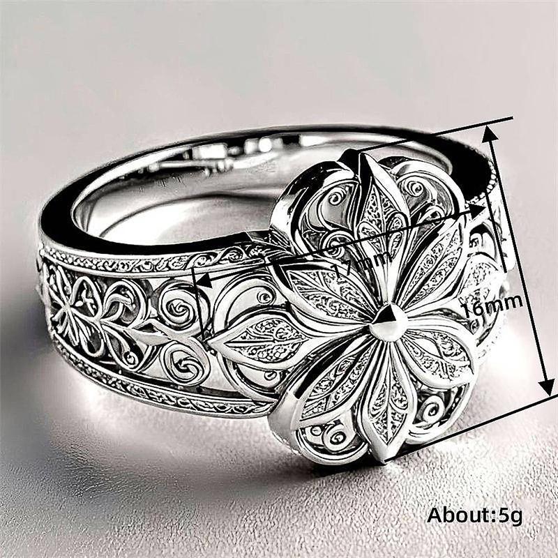 Huitan Aesthetic Flower Shaped Women Rings Gold Color/CopperColor Fancy Wedding Party Female Finger Ring Gift Statement Jewelry