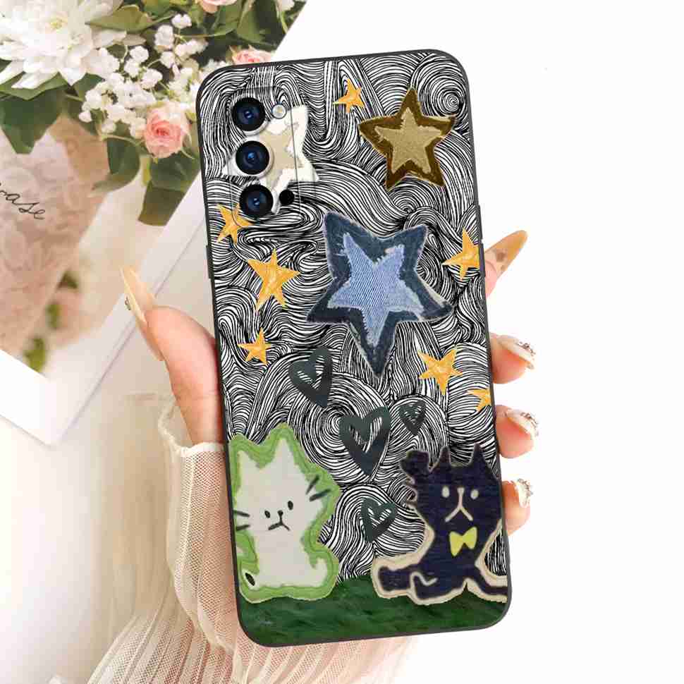 Pour Oppo Reno4 Pro 5G PDNM00 Coque Peinture Couleur Élégante Couverture Arrière en Silicone Pour Reno4 Pro Reno 4PRO 5G PDNT00 CPH2089 Boîtier de Téléphone
