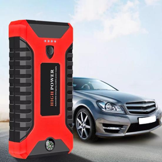Multifunctional Car Battery Jump Starter with LED Flashlight Easy to Use 12V Portable Power Pack Battery Booster Jump Box