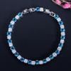 WWJ Trendy Ladies Jewelry Fashion Light Blue Cubic Zirconia Tennis Charm Bracelets for Women