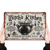 One Kitchen Witch Decor Wall Art Hanging Halloween Decoration Suitable for Various Places Metal Tin Sign