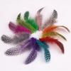 100Pcs Polka Dot Guinea Hen Plumage Feathers for Crafts Pearl Spotted Pheasant Feather for Jewelry Making Hats Carnaval Plumas