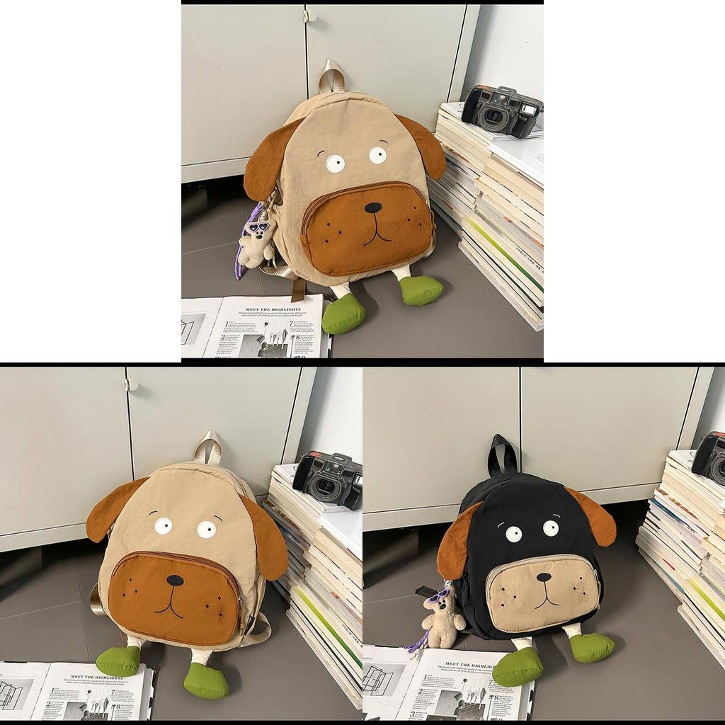 Cartoon-Hunde-Rucksack aus Nylon für Schule, Reisen und den täglichen Gebrauch