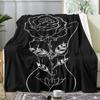 Rose and Face Line Throw Soft Flannel AC Blanket Lightweight Summer Nap Throw Cozy  Blanket for Sofa Bed Travel Home