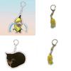 Portachiavi Gatto Banana Carino Ciondolo Divertente in Acrilico per Amanti dei Gatti Altezza 3,5 cm