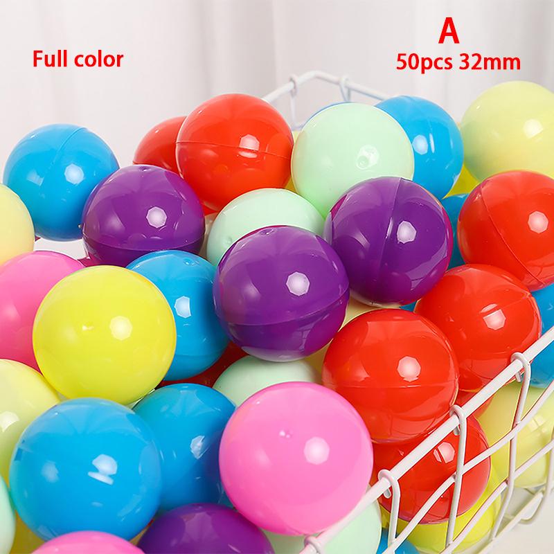 50Pcs 32MM Mini Clear Transparent Colorful Plastic Capsule Toy Surprise Ball Tiny Container Making Things Model Gashapon Toy