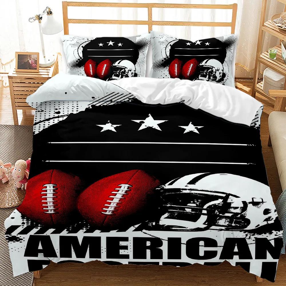 Sport Rugby Stampa 3D Piumone Set Biancheria da Letto Scenografia Cartone Animato Adulto Europa Queen Twin Singolo Taglia Set Copripiumino Federa Lusso