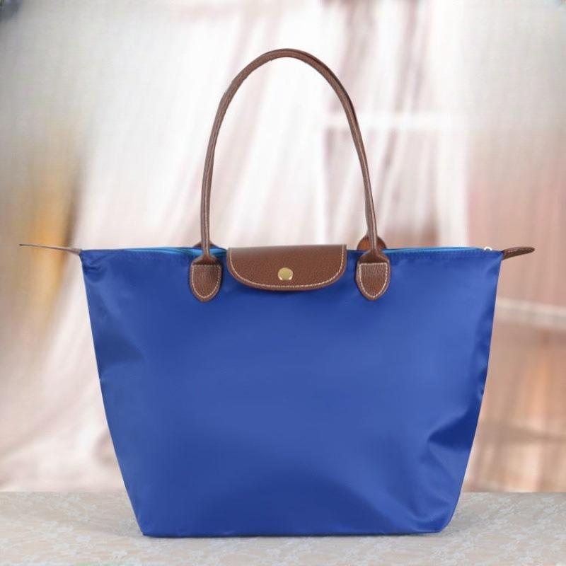 New Nylon Beach Tote Bag Fashion Womens Handbag Tote Oxford Shoulder Bags Female Waterproof Dumplings Folding Shopping Bag 2024
