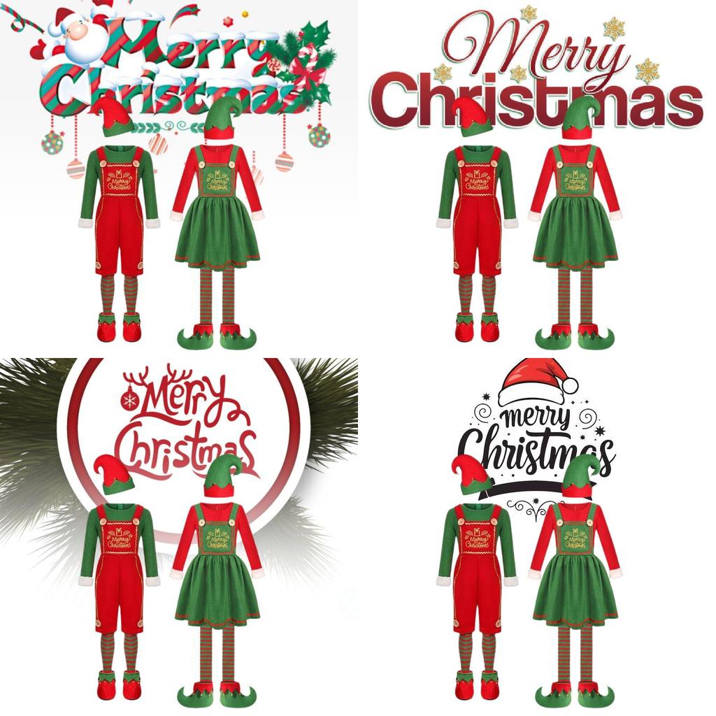 Comfortable And Stylish Christmas Elf Costume For Kids In Festive Red And Green Colors