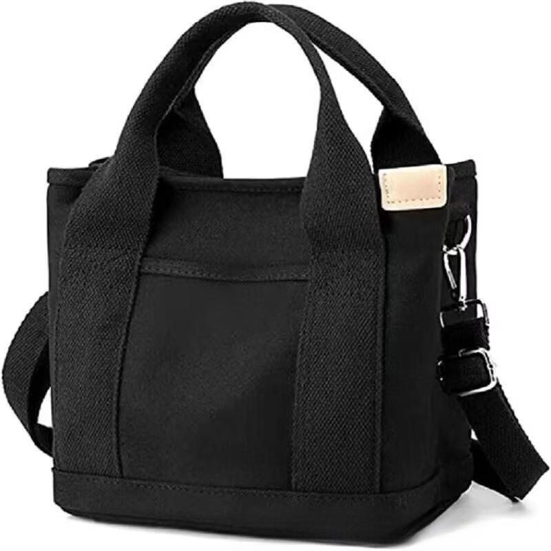 Canvas Tote Bag For Women With Zipper Pocket Casual Street Fashion Daily Use