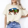 Buffalo Tribe Camp T-Shirt Buffalo Tent Bonfire Camping Unisex Tee White Sand Sp