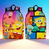 SpongeBob SquarePants Backpack Cartoon School Bag with Patrick & Squidward, Lightweight Travel Backpack for Boys and Girls
