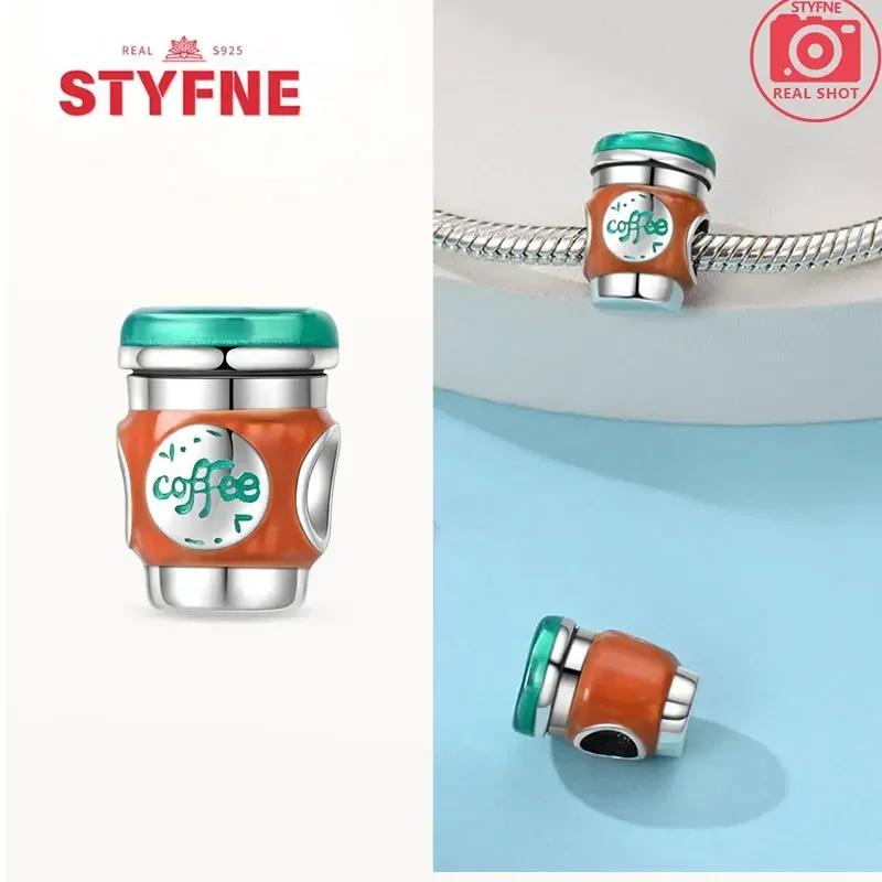 copper Moe Paw Coffee Cup Bead Charms Pendant Compatible With Charm Bead Charms copper Authentic Bracelets for Women Fine Jewellery Diy Gifts