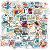 60pcs Hawaii Beach Surfing Scenery Stickers for Creative Journal & Notebook