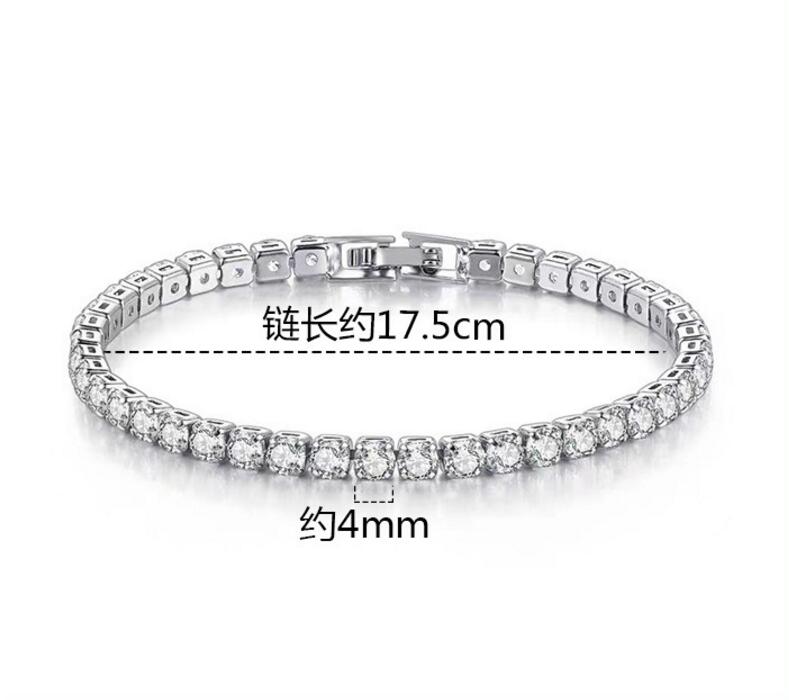 Skutečný 3MM D VVS tenisový náramek Moissanite prošel diamantovým třpytivým testem Solid S925 Šperky Svatba Ženy Dárek