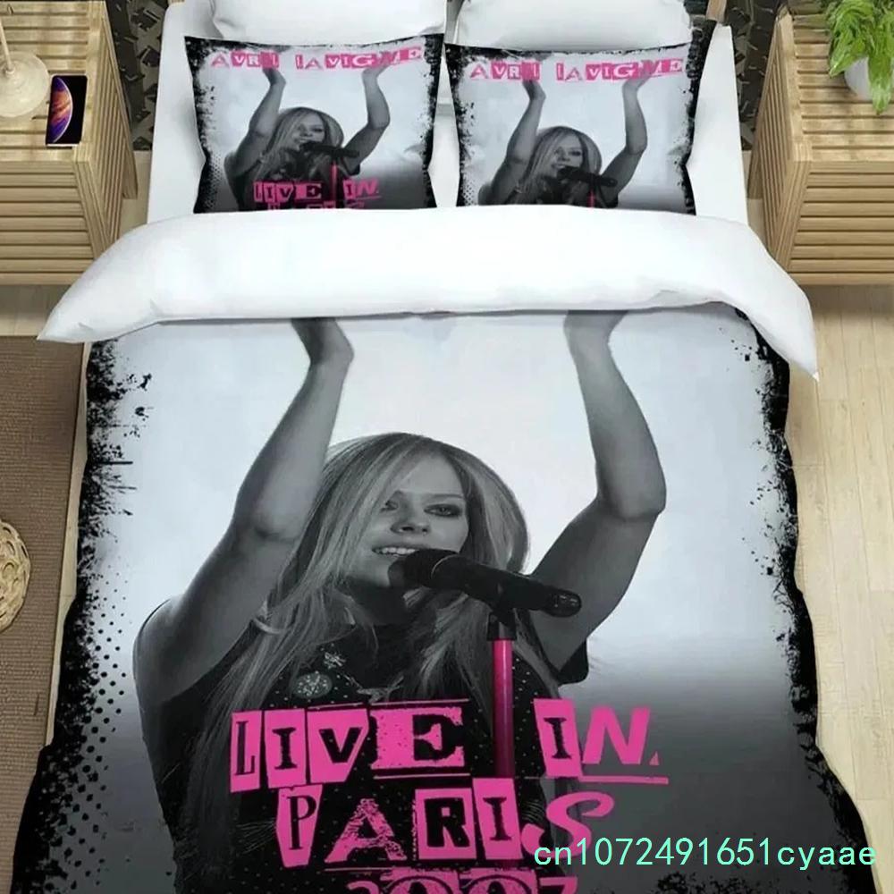 Music Singer Avril Lavigne Duvet Cover Pillowcase Bedding Set Adult Boys Girls Bedroom Decoration Gift Single Twin King Size