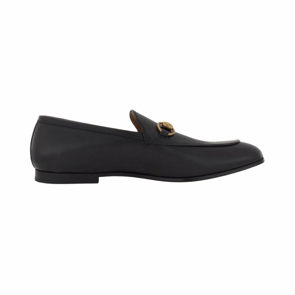 GUCCI Black Leather Horsebit Quentin Loafers (Unisex) Men's Casual Shoes 482467 BLM00 1000