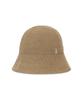 Bajal Studded Logo Summer Knit Bucket Hat Beige