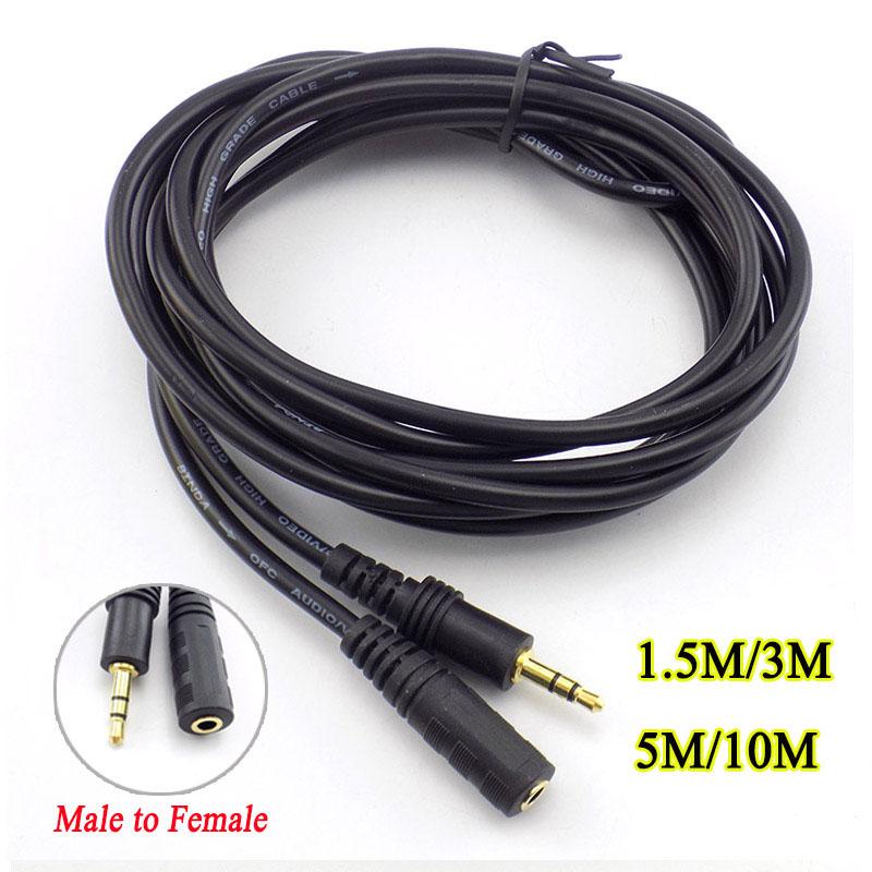 1,5/3/5/10 M DC 3,5mm Jack Stecker auf Buchse Kopfhörer Verlängerung Kabel AUX Audio stereo Für PC AV Audio Lautsprecher