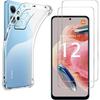 Shockproof Case for Xiaomi Redmi Note 12 4G and 2 Tempered Glass Screen Protector Phonillico®