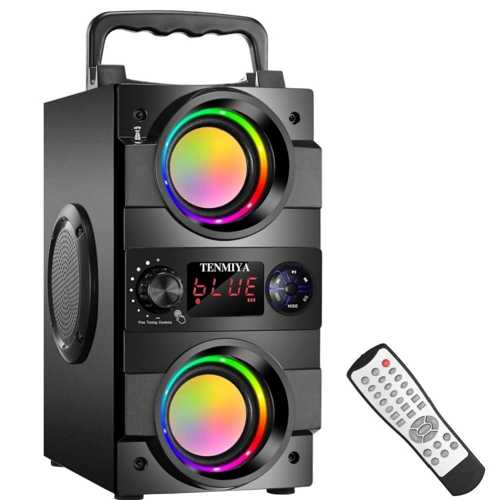 40W(60W Peak) Portable Bluetooth Speakers with Subwoofer Wireless Stereo Rich Bass Boombox with LED Lights