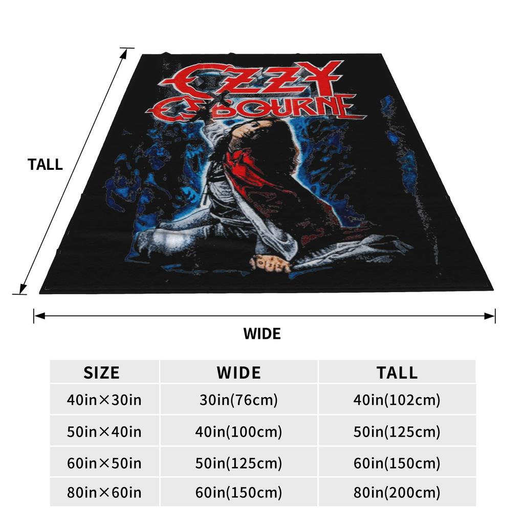 Ozzy Osbourne Blanket Flannel Vintage Warm Throw Blanket for Bedding Lounge Spring Autumn,