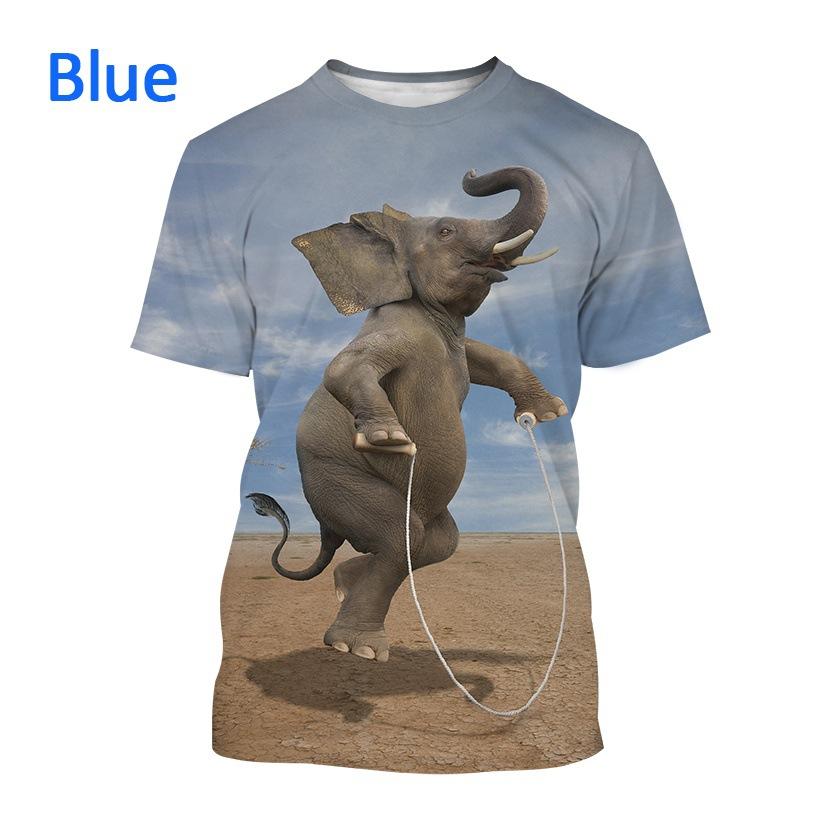 Cute Elephant 3D Printed Men's Casual Short Sleeve T-shirt New Men's T-shirt