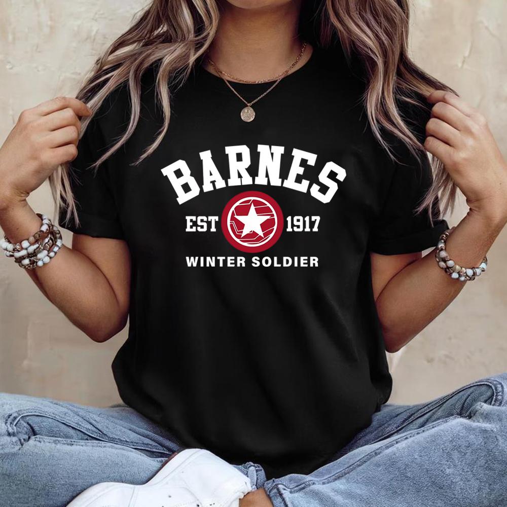 Camiseta Bucky Barnes Camiseta Barnes Est 1917 Camiseta Soldado Invernal Unissex Manga Curta Tops Camisetas Gráficas Retrô Presentes para Fãs