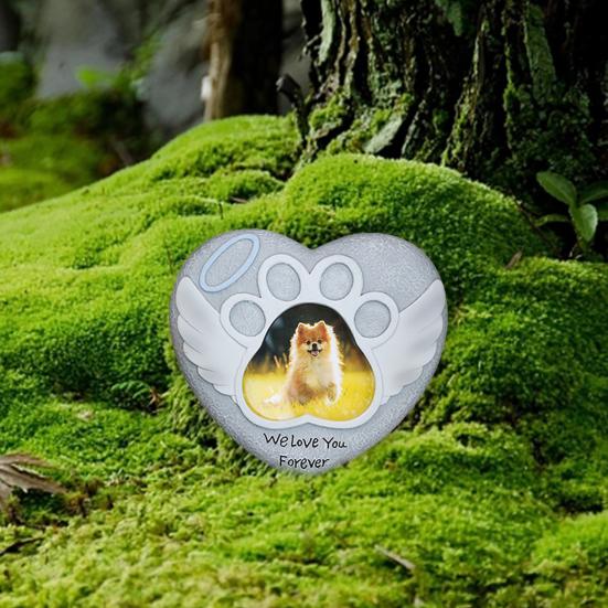 Yousheng Pet Photo Frame Tombstone Weatherproof Long-Lasting Personalized Pet Memorial Stone Resin Dog Memorial Gift
